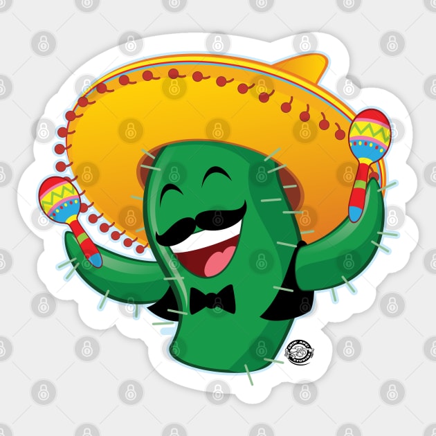 Cinco de Mayo Cactus Sticker by Goin Ape Studios